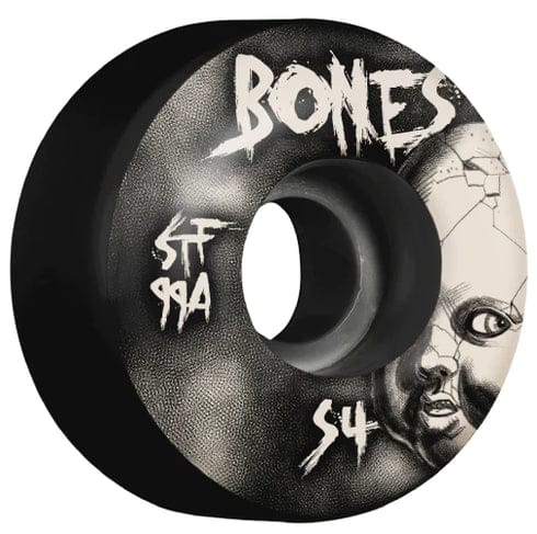 Bones Wheels Stf Skateboard Wheels Dollhouse 54mm V1 Standard 99a 4pk Blk