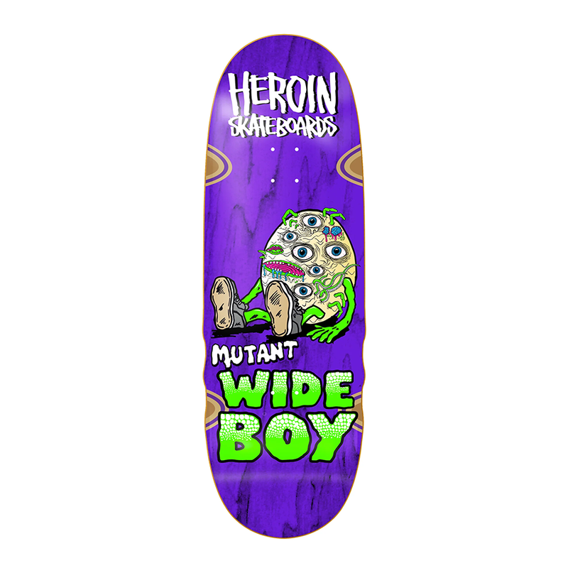 Heroin Mutant Wide Boy Egg Shaped Deck With Wheel Wells 10.4"