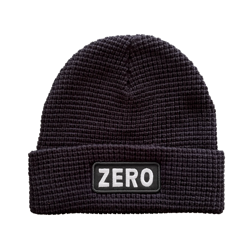 ARMY PATCH - WAFFLE-KNIT BEANIE - BLACK
