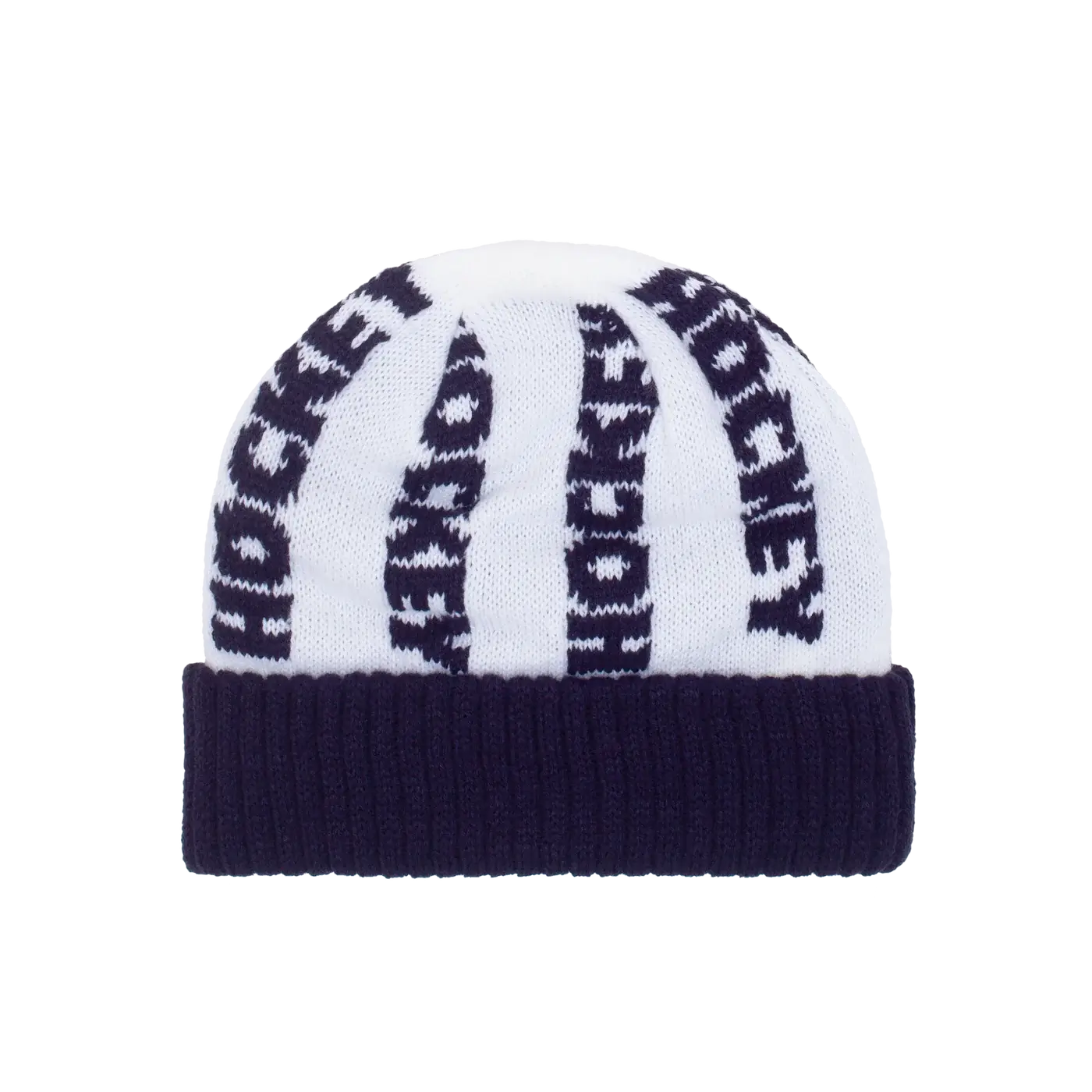 Hockey Bob Beanie - One Size / White/Navy