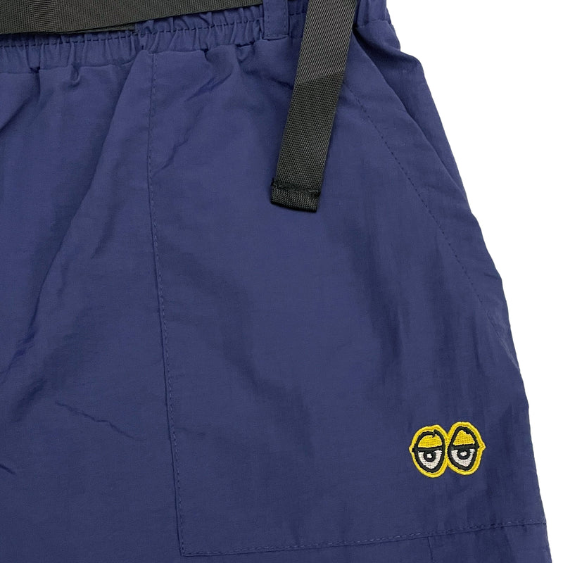 Krooked Eyes Nylon Shorts - Navy/Yellow