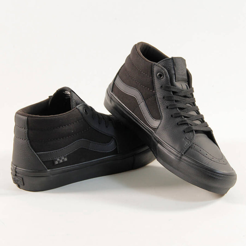 Skate Grosso Mid (Leather Black/Black)